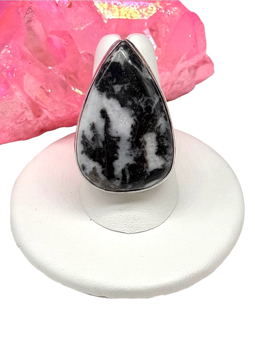 White Buffalo Turquoise Ring Size 7 925 Sterling Silver Overlay